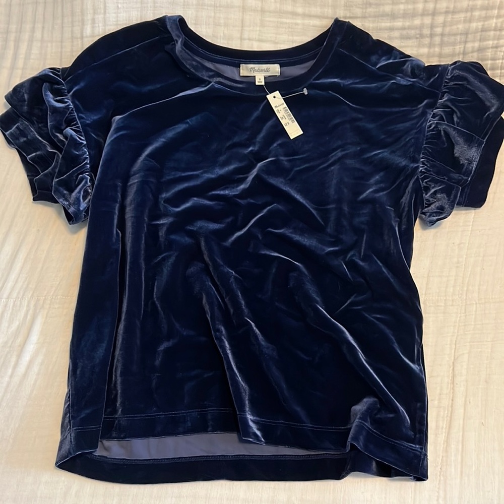 Madewell velvet blue top
